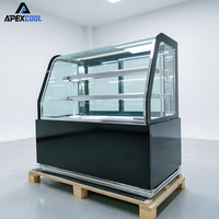 Vitrine réfrigérée haut de gamme en acier inoxydable pour charcuteries et pâtisseries, idéale pour cafés et supermarchés