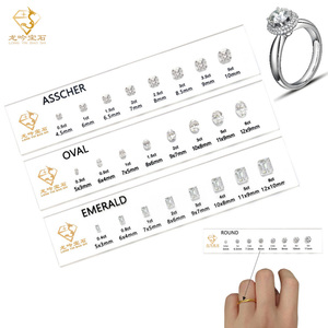 11 Shape Cubic Zirconia Diamonds Carat Size Chart Diamond Size Reference <strong>Comparison</strong> Chart Set Acrylic Jewelry Measuring Tools - Product Image 1