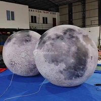 Boule de lune gonflable géante avec lumières LED, ballon planétaire en PVC grand format, hermétique, pour fête sur le thème de la lune
