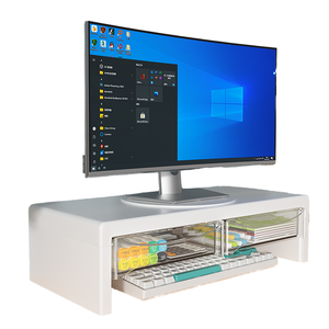 Accesorios de Oficina, Soporte Convertible para Monitor y Portátil de Plástico - Organizador de Escritorio con Cajón Elevador - Product Image 1