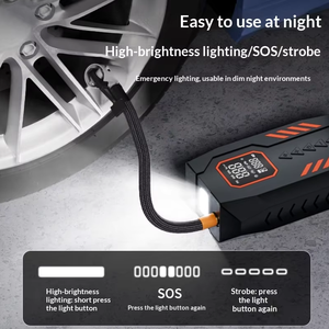 2-in-1 Car Jump Starter Air Pump Intelligent Digital Display Emergency <strong>Battery</strong> <strong>Booster</strong> Power Bank - Product Image 1