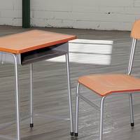 Ensemble bureau et chaise pour un seul élève, mobilier scolaire pour salle de classe avec structure métallique