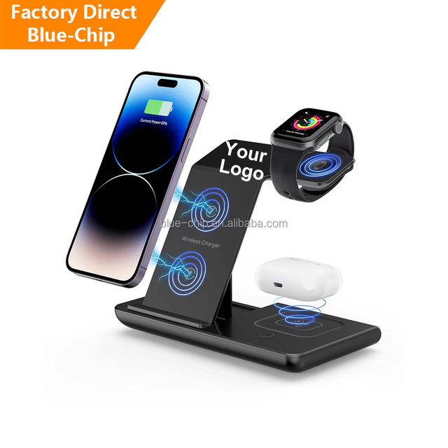 Four-In-One Light Samples Foldable Bedside Table Charging Receiver Adaptor Mobile Best Wireless Charger and Phone Stand