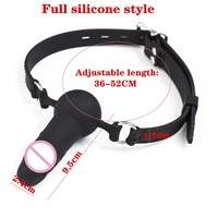 Nouveaux jeux pour adultes : Godemiché réaliste en silicone avec sangle, jouets sexuels pour couples, bandeau, et morsure buccale réaliste.