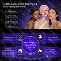 Appareil de beauté facial 5 en 1, design chariot mobile, multifonctionnel, pour usage en salon, soin du visage, instrument de beauté complet