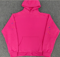 Hoodie Web OG Kualitas 5A Spider Hoodies Hitam/Navy/Abu-abu/Pink/Cokelat/Biru Langit Punk V2 untuk Pria Heavyweight Faded Washed