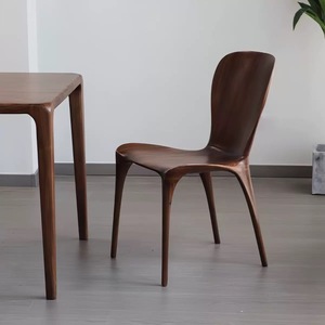 Silla de Comedor de Madera Maciza, Nogal Negro <span class=keywords><strong>Eureka</strong></span> Norteamericano, Diseño Moderno con Ensamblaje de Mortise y Tenon, Respaldo de Estilo Nórdico, Minimalista - Product Image 4