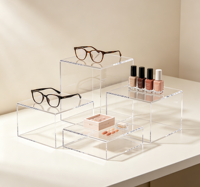 Support d'affichage en acrylique transparent de haute qualité sur mesure, étagère de présentation multi-niveaux en acrylique transparent pour collection de cosmétiques