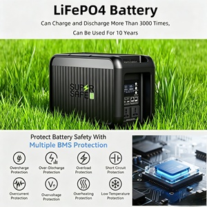 Générateur solaire portable 1200W 1000Wh, batterie LiFePO4, onde sinusoïdale pure, MPPT, lampe de poche, charge sans fil SUPSRSAFE - Product Image 1
