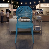 Chaise de salle à manger moderne et minimaliste en plastique, dossier épaissi, design creux en forme de coquille, mobilier de maison, salons extérieurs