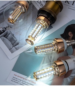 หลอดไฟ LED ทรงข้าวโพด รุ่น Global Sharp Tail Bubble Light ขั้ว E27 E26 <span class=keywords><strong>B22</strong></span> E14 8W สีเงิน-ทอง รุ่น 2835 แสง 3 สี ฟูลสเปกตรัม Ra98 - Product Image 5