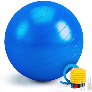 फिटनेस सामान के साथ पर्यावरण के अनुकूल विरोधी फट योग पिलेट्स गेंद पंप Inflatable 45cm 55cm 65cm 75cm 85cm योग गेंद