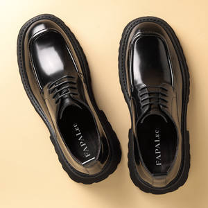 Top luxe Designer fait à la main en cuir véritable chaussures pour hommes bloc sculpté peau de vache hommes chaussures habillées Oxfords hommes chaussures formelles - Product Image 1