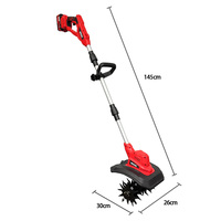 Cultivateur électrique sans fil WOSAI 21V avec batterie au lithium 3.0Ah et poignée antidérapante pour la pelouse, le sol et le jardinage