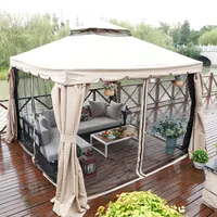 Outdoor BBQ Garden Tent, Roman Gazebos with Bug Net
