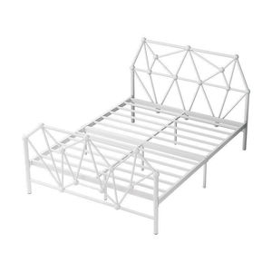 Modern Industrial Dormitory Home Use Durable Steel Construction with Adjustable Features <b>Single</b> Tier Coated <b>Metal</b> Pipe <b>Bed</b> <b>Frame</b> - Product Image 6