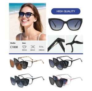 Lunettes de soleil polarisées en métal TR90 avec 2 clips magnétiques interchangeables, haute qualité, vente directe d'usine, logo personnalisé - Product Image 1