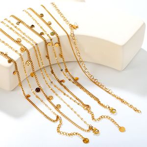 Chaîne de cheville pour femme en acier inoxydable plaqué or 18 carats, motif étoile et lune, bijou de pied superposé, cadeau - Product Image 1