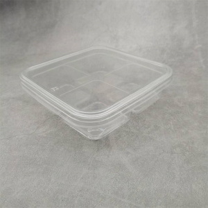 Contenedor Desechable Pequeño de Plástico PET con <span class=keywords><strong>4</strong></span> Compartimentos y Tapa para Refrigerios, Verduras, Carne, Almuerzo/Cajas Bento - Product Image 6