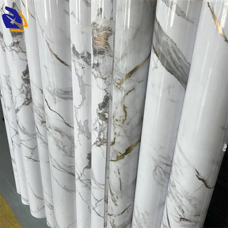 2024 Nature Metallic Marble PVC Film Gold Lamination para láminas de PVC para muebles Home Office Decoration por fabricante