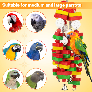 Jouets colorés en bois pour oiseaux, jouets à mâcher pour animaux de compagnie, balançoires pour oiseaux et perroquets - Product Image 5
