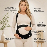 Nouvelle ceinture de soutien de grossesse pour femmes enceintes, bande de maintien abdominale légère en maille avec bretelles réglables