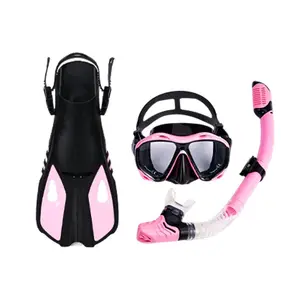 Yeni tasarım ayarlanabilir su geçirmez dalış maskesi yüzme fin silikon konfor şnorkel tüplü maske fin şnorkel seti