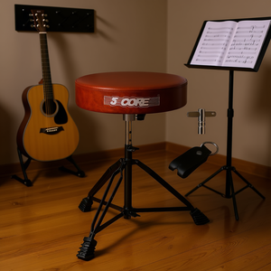 Tabouret de Guitare 5 Core Marron Chameau, Chaise Musicale Universelle Réglable en Hauteur pour Adultes et Enfants - Product Image 2