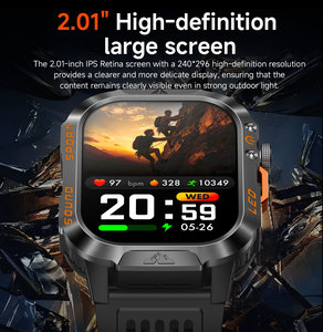 นาฬิกาสมาร์ทวอทช์ HT46 รุ่นทนทาน แบตเตอรี่ขนาดใหญ่ 1200mAh หน้าจอ HD 2.01 นิ้ว กันน้ำ IP68 รองรับการโทรแบบไร้สาย นาฬิกาสำหรับเล่นกีฬากลางแจ้ง - Product Image 3