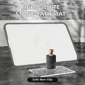 Tapis de bain en terre de diatomée blanc moderne à motif puzzle, fabrication directe <span class=keywords><strong>FIGOO</strong></span>, avec dos antidérapant en caoutchouc pour usage domestique et hôtelier - Product Image 6
