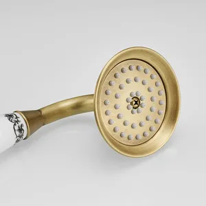 Thủ trưởng Antique Brass phòng tắm cầm tay vòi hoa sen phun đầu với gốm sứ sang trọng Bath Vòng lượng mưa vòi hoa sen vòi - Product Image 4