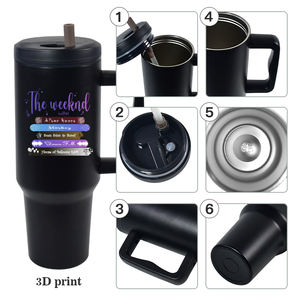 40 औंस नए पाउडर लेपित रोटेट सील स्क्रू हैंडल और पुआल यात्रा मग स्टेनलेस स्टील टंबलर - Product Image 5