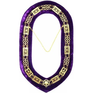 Collier de chaîne de chapitre maçonnique Royal Arch à bas prix, plaqué or sur velours uni, bijou de regalia maçonnique - Product Image 4