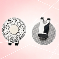 Blanker Metall-Golfhut-Clip mit starkem Magnet, hohler runder Golfballmarker-Halter, individueller Logo-Kappenclip