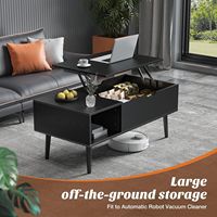 Nouvelle table basse en bois pour petit salon avec étagère de rangement et compartiment caché, design contemporain, meubles pour la maison