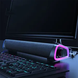 Barre de son stéréo avec caisson de basses, haut-parleur Bluetooth et filaire pour ordinateur portable Macbook, PC, lecteurs de musique - Product Image 2