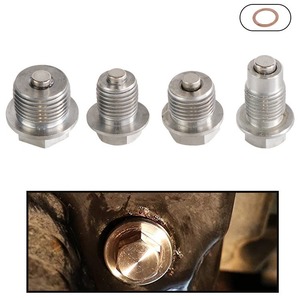 Bouchon de vidange d'huile en acier inoxydable M12 M14 M16 M18 magnétique pour moteur et boîte de vitesses avec rondelles en cuivre - Product Image 4