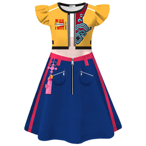 Vestito Gonna di Halloween per Bambine da Cacciatrice di Streghe con Maniche a Volant, Costumi per Bambini 100% Poliestere Stampa Digitale - Product Image 5