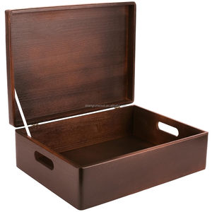 Solid Pine Wood <strong>Storage</strong> <strong>Box</strong> <strong>with</strong> <strong>Lids</strong> and Handle 40cm Rectangle Custom Logo Keepsake Gift Boxes Cheap Wooden <strong>Box</strong> for Jewelry - Product Image 1