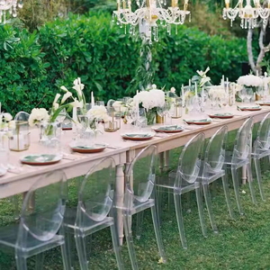 Chaises Chiavari en cristal transparent en gros, chaises empilables en résine acrylique transparente pour hôtels, événements et mariages en extérieur - Product Image 6