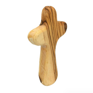 Poche croisée naturelle à main Jésus Église de Noël Terre Sainte Bois d'olivier poli Style religieux - Product Image 2