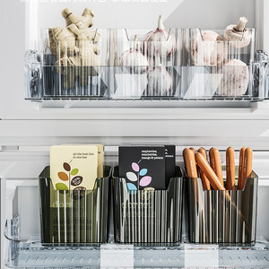 Kitchen Pantry Stackable Refrigerator Food Plastic Fridge Organizer Storage Boxes Bins