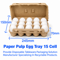 Confezione per Uova in Polpa di Carta Modellata a 15 Scomparti, Biodegradabile, Scatola per Uova di Gallina con Logo Personalizzato