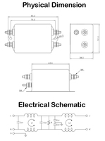 Filtre anti-bruit électromécanique monophasé 110V/250V, filtre EMI à deux étages haute performance pour ligne électrique 10A, insertion 30-100dB