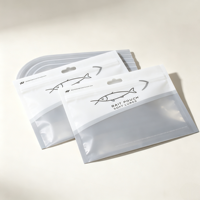 Pochette autoportante étanche avec fenêtre transparente, fermeture éclair refermable, trou de suspension, anti-odeur, résistante aux perforations, pour leurres et hameçons de pêche