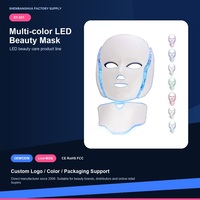 Mascarilla Facial y para Cuello con 7 Longitudes de Onda, Dispositivo de Cuidado de la Piel en Casa para Control de Grasa, Eliminación de Manchas, Estimulación de Colágeno y Tratamiento del Acné
