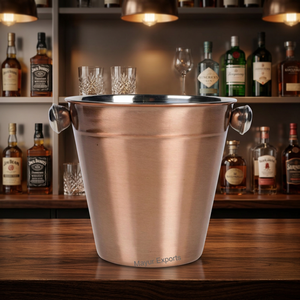 Classic Barware Double-Wall Stainless Steel <b>Ice</b> <b>Bucket</b> Copper Plating Sustainable Cooler Optional Lid Tongs for 14cm - Product Image 2