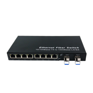 Gigabit Ethernet Fiber Optic Media Converter 10 Port RJ45 Connector 2 Optical Ports 8 Electrical Ports <b>Switch</b> <b>Poe</b> 8 Port - Product Image 1