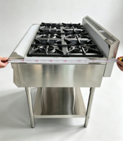 Nouvelle Conception 2026 – Cuisinière à Gaz Commerciale Autonome à 6 Brûleurs, Portable et Démontable, pour Restaurants et Hôtels