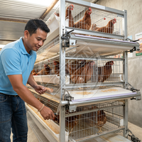 Nouvelles cages automatiques pour poules pondeuses à 3/4/5 niveaux en acier galvanisé à chaud, système de collecte d'œufs multifonctionnel, usage commercial
